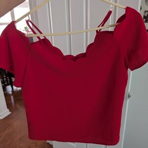 Monteau Red Crop Top